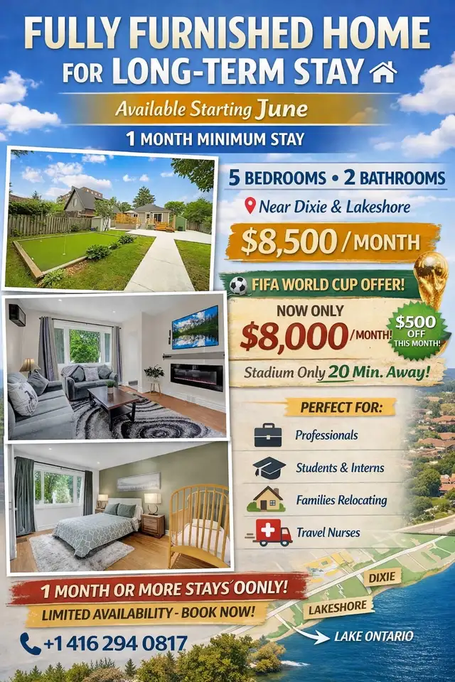 Limited Time Offer! 5 Bedroom Furnished Home | Only $8,000 This