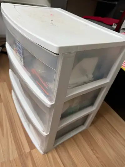 This is a Sterilite 3-drawer unit, perfect for organizing your space. It is in used condition. If th...