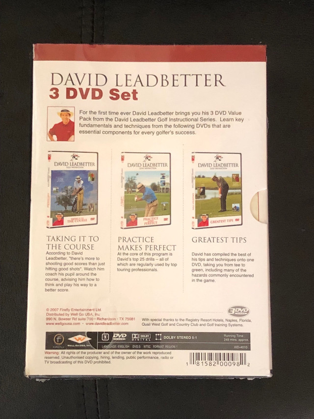 NEW David Leadbetter golf instruction series 3 DVD set in Golf in City of Toronto - Image 2