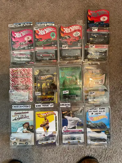 Extremely rare hot wheels. Prices are on each car. All Batmobile’s call or text Wayne at 902-402-060...