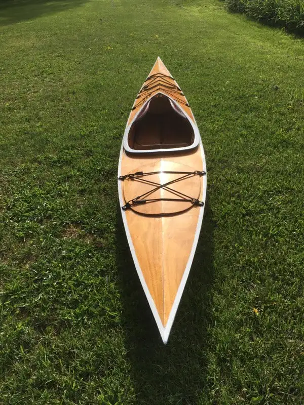 New 12 foot long wood kayak, only 27 lbs. in Canoes, Kayaks & Paddles in Sault Ste. Marie - Image 3