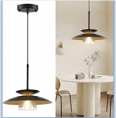 WBQQLV Black Industrial Pendant Light Fixture Farmhouse,Glass, View more