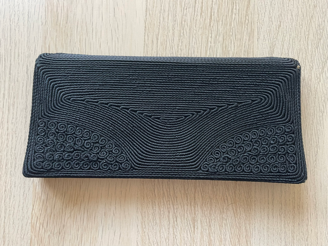 Black Corded Vintage Wallet / Clutch