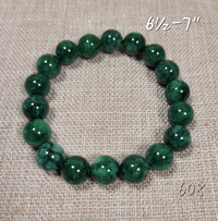 Bracelet 10mm jaspe green spotted jasper stretch bracelet.