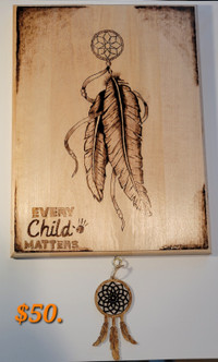 Every Child Matters 11x9 pyrography plaque 