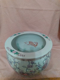 Chinese Jardiniere with Fish Painting Inside