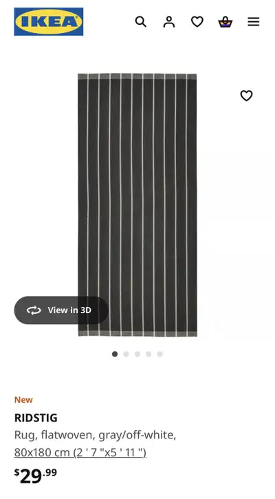 Grey / Off White Stripes - Brand new - 2’7” x 5’11” // 80cm x 180cm - Bought at IKEA recently ($30),...