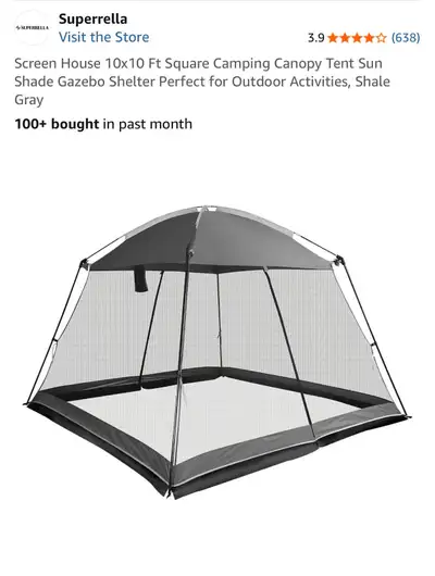 New Screen House 10x10Ft , 82”H, Square Camping Canopy Tent , View more