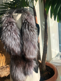 FUR Luxurious Silver Fox XL collar, boa Giorgio Armani chic