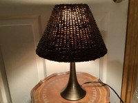 Vintage Wicker Table Lamp with a Chrome Base 