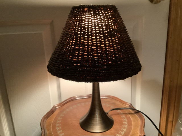 Vintage Wicker Table Lamp with a Chrome Base  in Indoor Lighting & Fans in Belleville