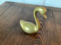 Adorable Vintage Brass Swan 