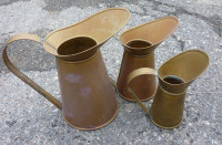 Vintage 1978 Chelmsford Set of 3 Brass Pitcher Jug Watering Cans