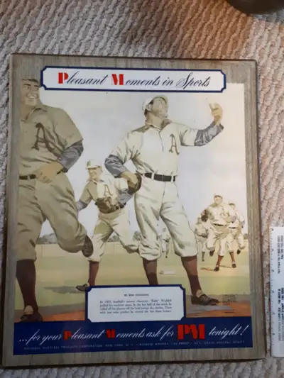 *Pleasant Moments in Sports wall hanger 12 x 14 MLB National Distillers of NY *Amazing shape for the...