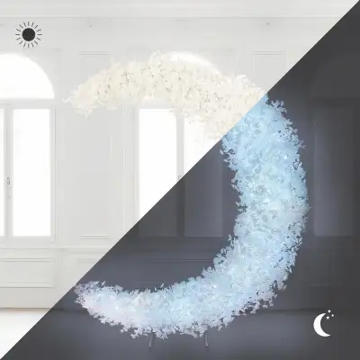 Wedding Light-up Moon Arch with White Florals, View more