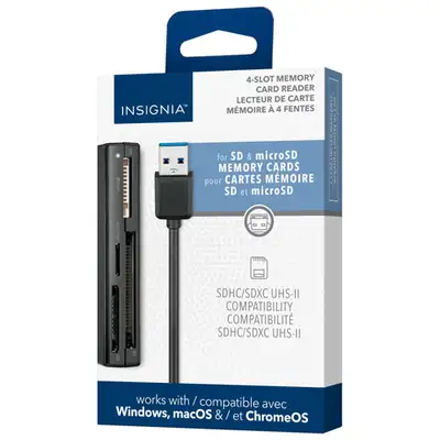 Insignia USB 3.0 Multi Memory Card Reader. SD, mini SD, micro SD, SDHC, mini SDHC, micro SDHC, SDXC,...