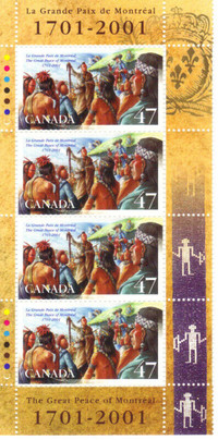 Canada Stamps - The Great Peace of Montreal 1701-2001 47c (Set o