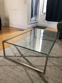 Glass coffee table