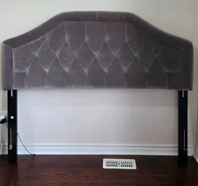 Queen - Grey Velvet Tufted Headboard, View more