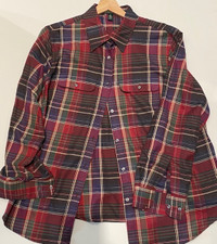 New Ralph Lauren Women's Red Plaid 100% Cotton Cotton Shirt
