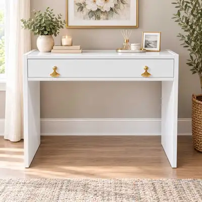 solid wood White desk , View more