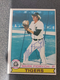 Mark Fidrych signed baseball card.