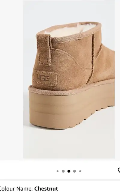 Like-new size 5. Selling a pair of UGG Ultra Mini Platform boots in chestnut colour. These are super...