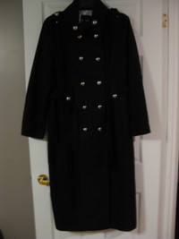 manteau femme neuf long noir Terra Nostra