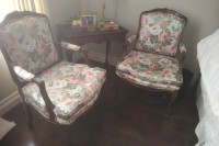 Vintage Antique Handcrafted Wood Chairs (x2)