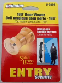 Defender Solid Brass Door Viewer; Louisbourg