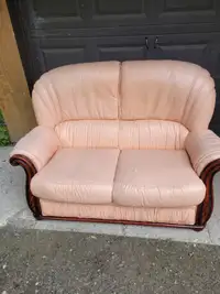 Small Peach Leather Couch