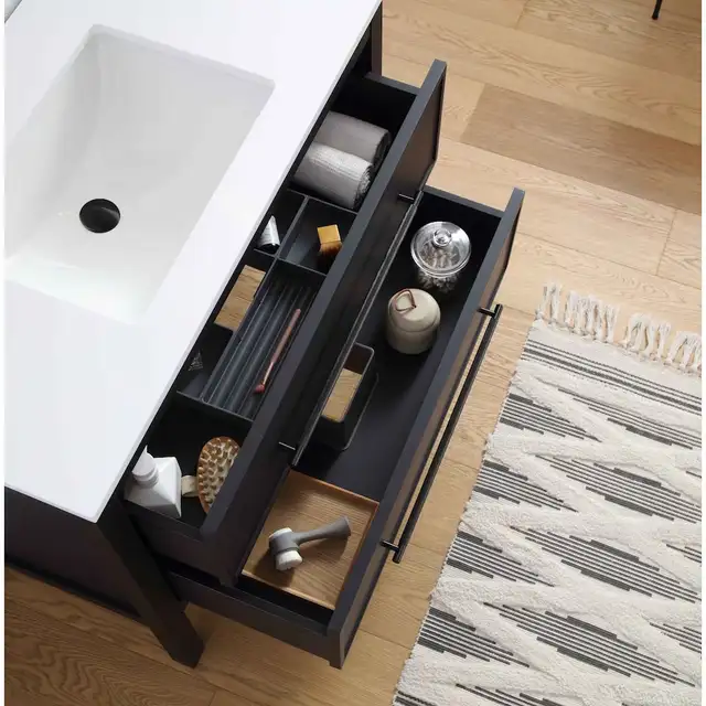 36” Black Bathroom Vanity Marble Top 3 Drawer - New Boxed in Cabinets & Countertops in Oakville / Halton Region - Image 5