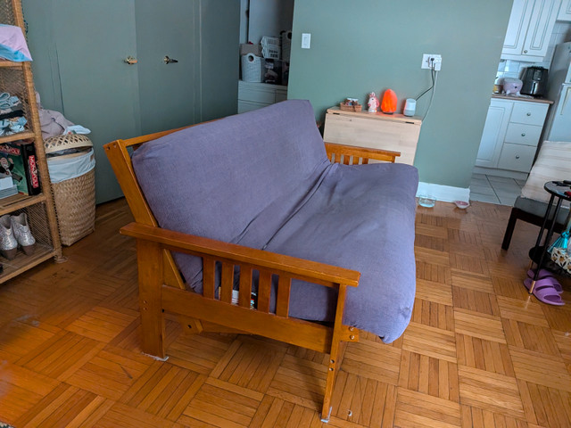 Solid Wood Double/Full size Futon includes two different covers in Couches & Futons in City of Toronto - Image 4
