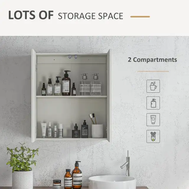 Wall Mounted Mirror Cabinet, Bathroom Medicine Cabinet with Mirr in Home Décor & Accents in Markham / York Region - Image 5