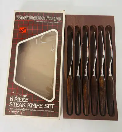 Vintage Washington Frog 6-Piece Steak Knife Original Packaging, View more