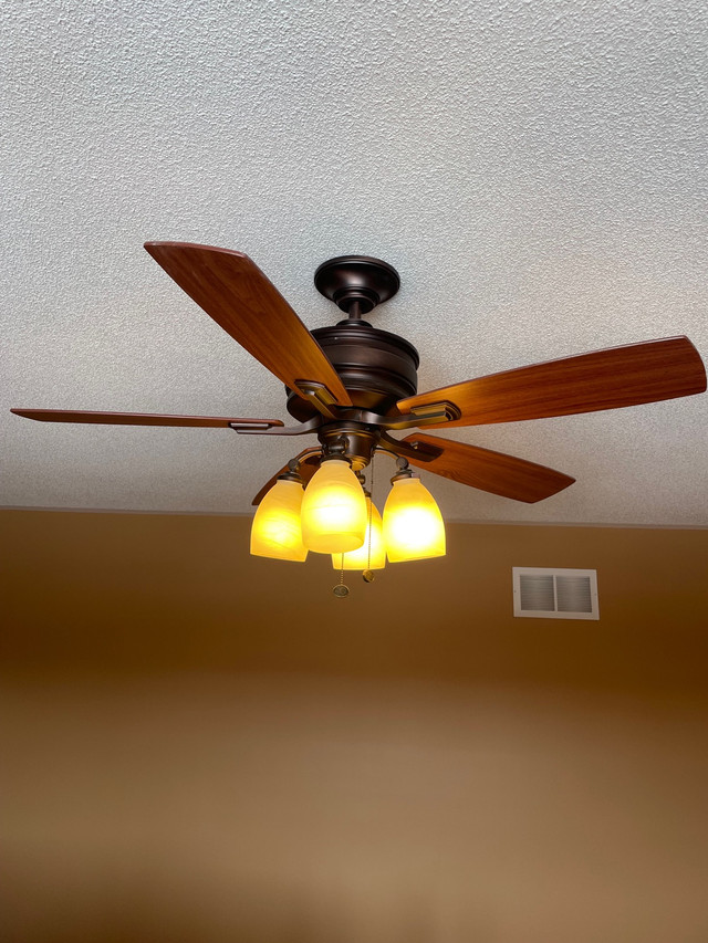Hampton Bay 52” ceiling fan with light - will install  in Indoor Lighting & Fans in Mississauga / Peel Region