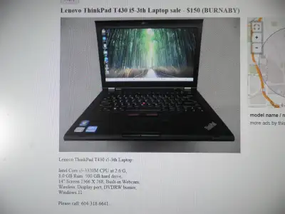 Lenovo ThinkPad T430 i5-3th gen, Laptop, View more