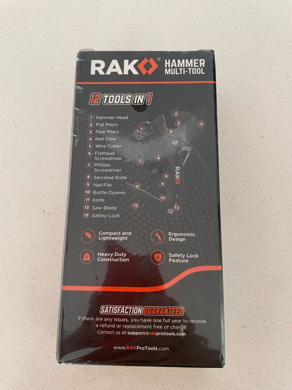 Rak Hammer Multi-Tool, 12-in-1- Brand New/Sealed in Hand Tools in London - Image 2