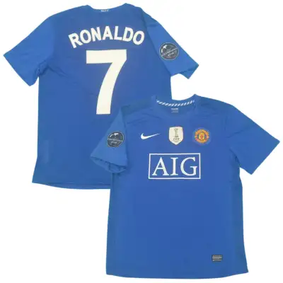 Blue retro Manchester United jersey #7 Cristiano Ronaldo Perfect gift for Man United fans Smaller fi...