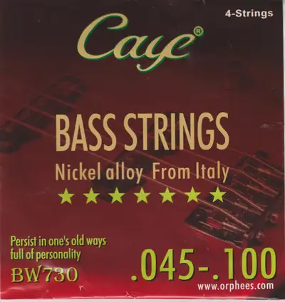 Brand New Caye Nickel Alloy Bass Guitar Strings, as per photos, $20 pick up in Spring Lake, no meets...