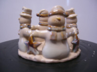 SNOWMEN PILLAR CANDLE HOLDER