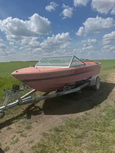 AMF Slickcraft bowrider boat Engine runs but will need gaskets I was told great trailer will have to...