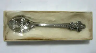 VINTAGE BUCHERER of SWITZERLAND / ROLEX LION MOTIF SILVERPLATED SOUVENIR SPOON ........................