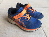 Asics Pre Excite Kids Size 1 Running Shoes Blue / Orange