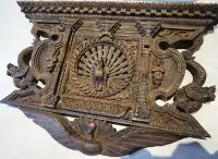 antique ANGLO INDIAN sculpture shelf STUNNING ornate Colonial