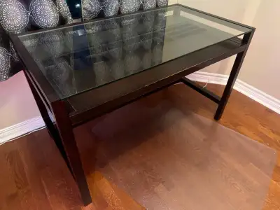 Structube wooden desk with glass desktop, View more
