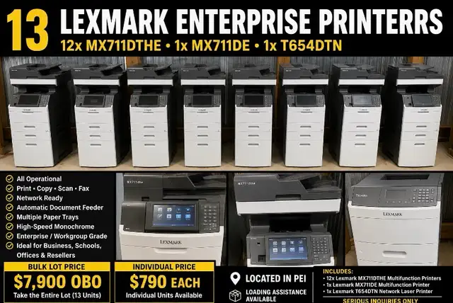 lot of Lexmark mx711dthe printers