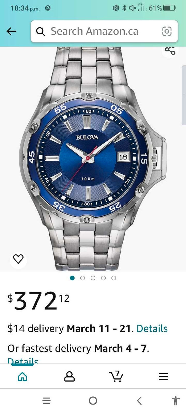 Bulova Water Resistant Watch to 100m in Jewellery & Watches in Peterborough - Image 2