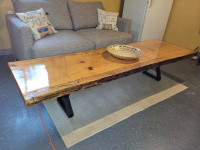 Hand crafted "live edge" wood coffee table