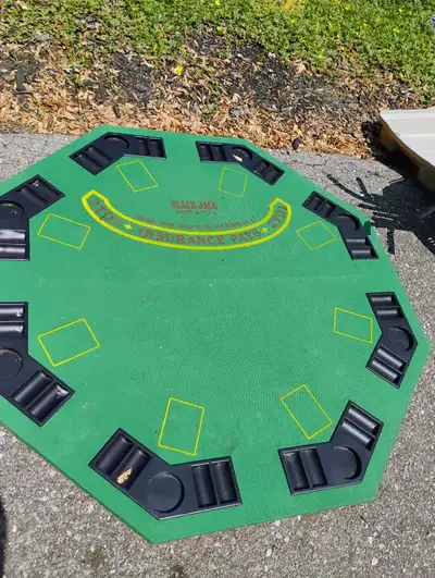 Table top folding table. Built in poker chips and drink holders.
